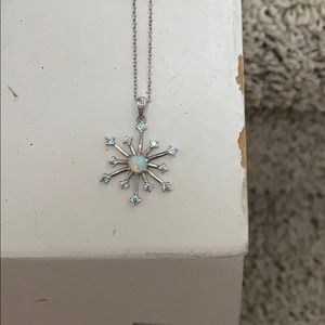 Blue snowflake necklace